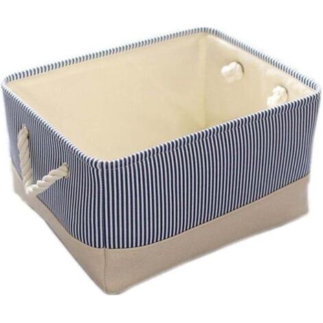 Panier décoratif rectangulaire en tissu avec poignées pour ranger les vêtements (1/4)