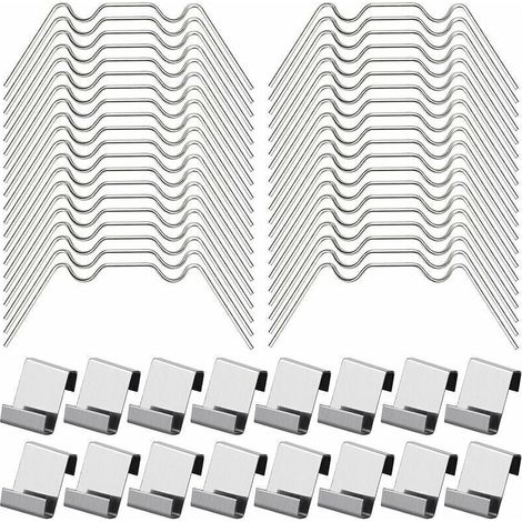 100 Pcs Greenhouse Glazing Clips Including 50 Type W Stainless Steel Clamps and 50 Type Z Clips for Greenhouse Glass (1/5)