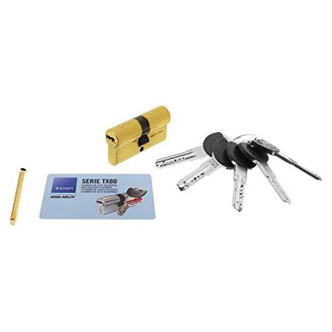 Tesa Assa Abloy - TX853030L- Cilindro ad alta sicurezza de TX80 30x30 ottonato