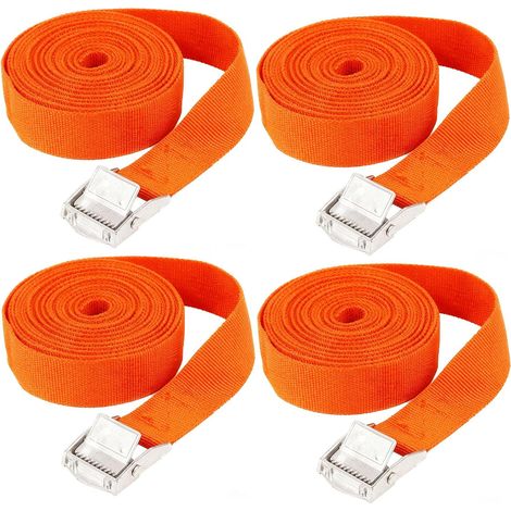 pieces Strap Arrimage, 2m x 2.5cm, Strap à Cliquet with loop, Adjustable Strap de Serrage, Strap Arrimage for motorcycle, car, bicycle door, luggage (1/5)