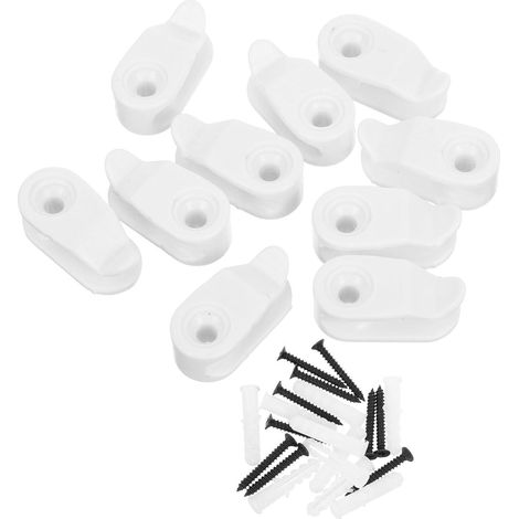 Crochet à vis - blanc - plastique - pour maison et rangement (1/5)