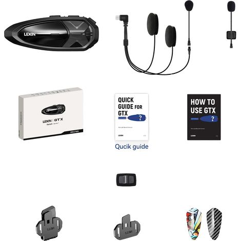 Intercom Lexin GTX, portée de 2000m, prend en charge 10 pilotes (1/2)