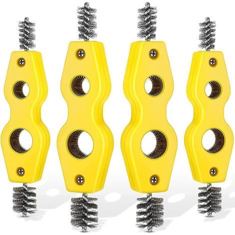 4 Pcs 4-en-1 Nettoyeur de tuyaux en cuivre, 1/2in et 3/4in Brosse à tuyaux en cuivre Nettoyeur de fil intérieur et extérieur Brosses de débarrage de plombier (1/5)