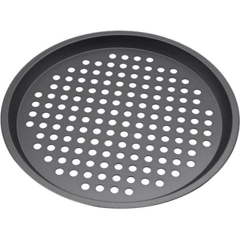 Moule à pizza antiadhésif résistant à la chaleur, perforé circulaire, 30 cm (12 pouces), compatible four, pour grille-pain. (1/4)