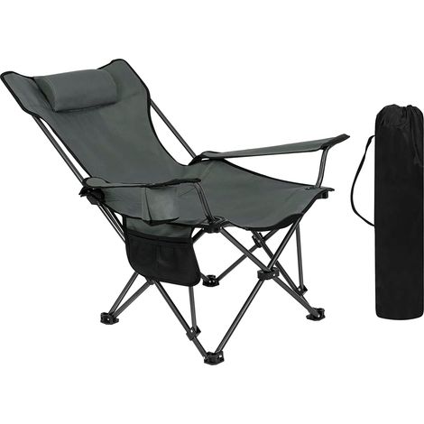 Woltu – Chaise de camping pliable 150kg – Tissu oxford 600D – Dossier réglable – Poche de rangement et porte-gobelet – Poids 3.55kg – Dimensions 58.5x83x88.5cm