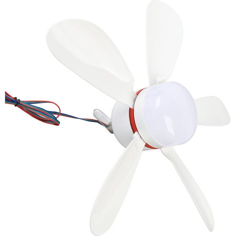 Ventilateur de plafond Portable avec lumière LED DC 12V, lames amovibles, tente de Camping pour la pêche en extérieur et en intérieur, 16.5 pouces (1/5)