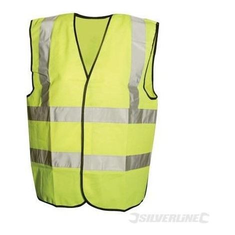 Gilet haute visibilité - SILVERLINE - Classe 2 - Polyester - Bandes réfléchissantes - Jaune