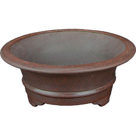 Vaso per bonsai rotondo in gres 19,5x19,5x7,5 cm - B092
