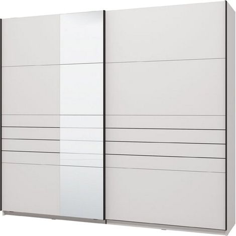 Guardaroba Grande Peio, Armadio Camera da Letto Appendiabiti, 2 Ripiani, Apertura Scorrevole, 245x217.5h cm Bianco Opaco