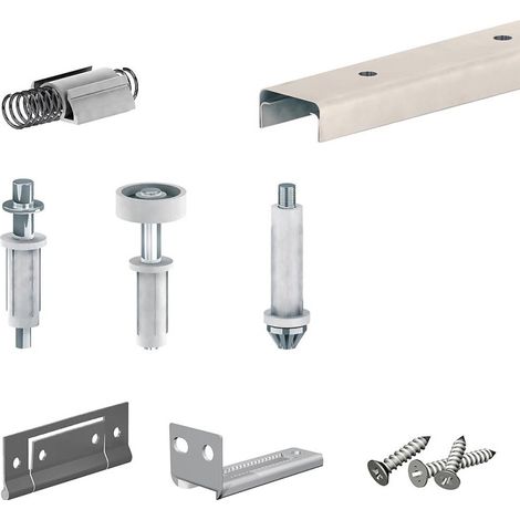 Schiebetürbeschlag FALTSYSTEM SLID'UP 200, Laufschiene 1213 mm, für 4 Paneele bis 14 kg, für Falttüren, Schränke, Nischen