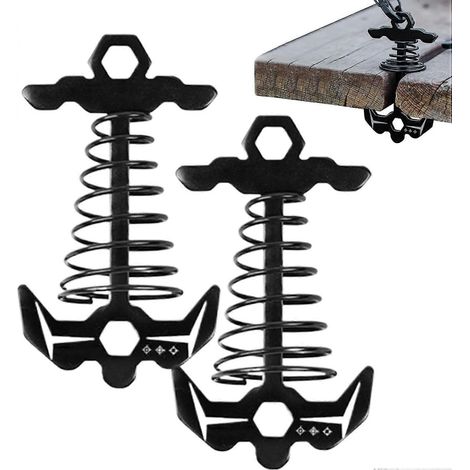 Piquets de tente en aluminium coupe-vent à ressort pour terrasse pique-nique bateau camping randonnée adaptés à tous les âges (1/5)