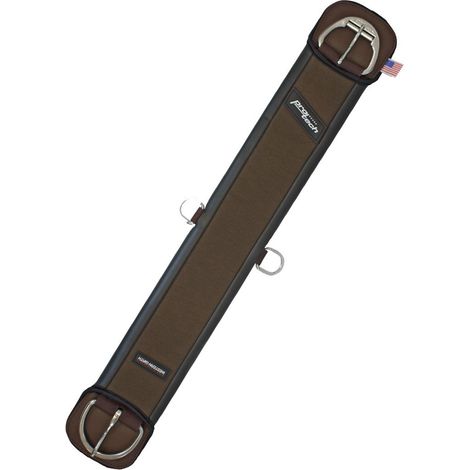 32" = 81 cm, Marrone: Sottopancia in neoprene liscio e cordatura fibbie inox con roller (1/2)