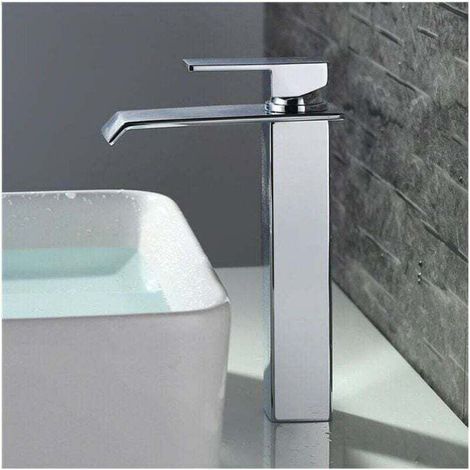 [JAMAIS UTILISÉ] Robinet Salle de Bain Cascade Mitigeur de Lavabo Bec Haut Robinetterie pour Vasque Chromé Design Moderne.. (1/4)