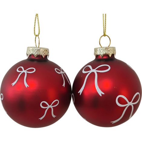 Mömax Christbaumkugel-Set Milo Rot/Weiß 2-teilig (1/2)