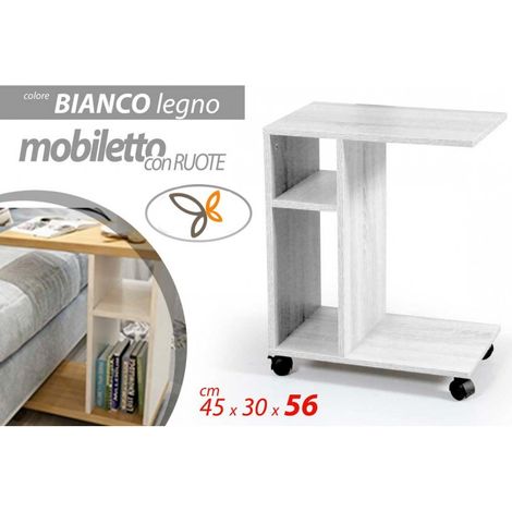 Canapé blanc meuble porte-revues table basse 45x30x56