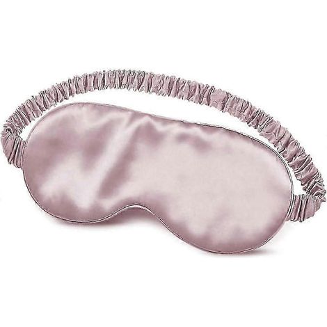 Masque de sommeil en soie pour femmes/hommes/filles, masque occultant double face en pure soie de mûrier, anti-allergique, avec élastique (rose) (1/5)