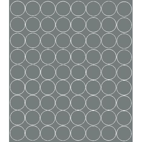Pegatinas circulares de 5 cm, pegatinas circulares con puntos, 72 piezas, gris brillante.