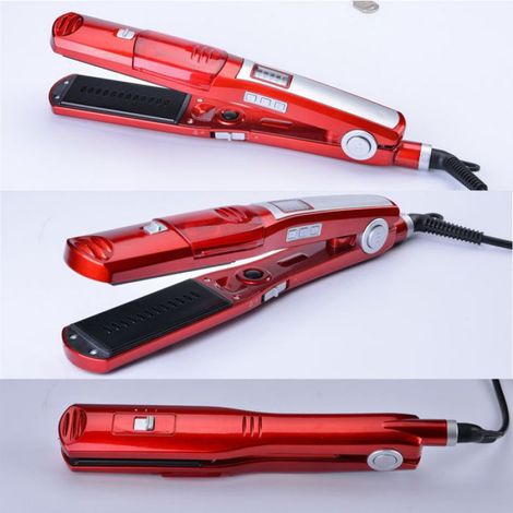 Lisseur Cheveux redresseur de vapeur,Degrés réglable Fer à Lisser Curleur Rapide Styling Outils Professionnel Plat céramique (1/5)