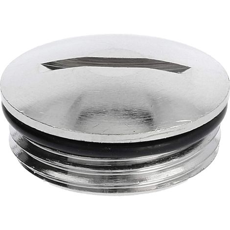 WISKA Blindstopfen PG13,5x1,41 rund mit Schlitz inkl. O-Ring Messing (CuZn) vernickelt Gewindelänge 6,5mm - 1 Stück