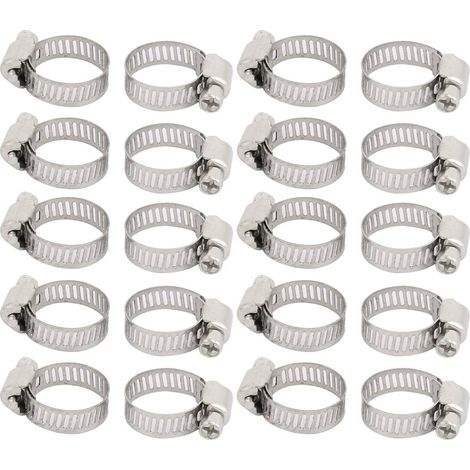 20 pièces 13mm à 19mm durchmesserbereich 8mm Breite Metall US Typ Einstellbare Schlauchschelle Hoop (1/3)