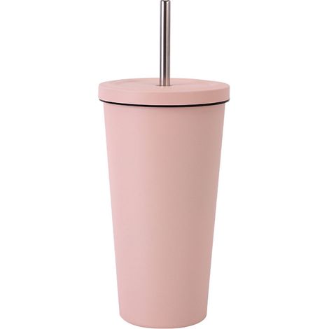 Tasse Isotherme Avec Paille - Acier Inoxydable 304 - 500 Ml - Pour Boissons Chaudes Ou Froides - Usage Intérieur Et Extérieur - 1 Pièce (1/5)