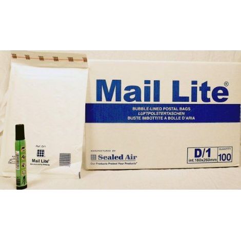 Sealed Air Sobres Acolchados Mail Lite 180x260 mm Blancos Paquete de 100 Unidades