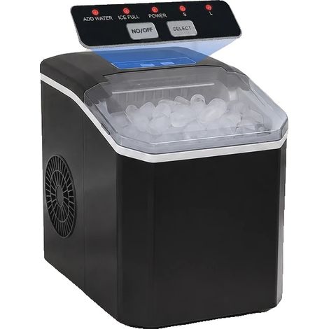 Máquina de hielo, producción de 15 kg/24 h, depósito de agua de 1,3 l, diseño compacto para encimera, panel de control LED digital, dos opciones de tamaño de hielo. (1/5)