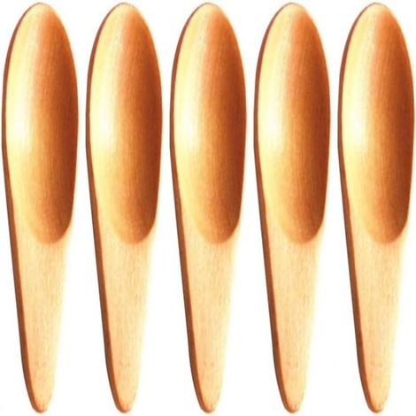 Bardusch - Cuillères sel bois massif lot de 5, épices/miel/sucre/café/thé/confiture/glacé (1/4)