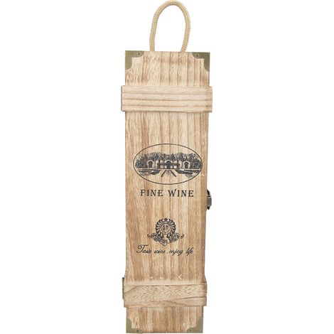 Caisse À Vin En Bois Rétro Portable Avec Corde - Boîte De Rangement Pour Bouteille Unique - Décoration Élégante Pour Cadeaux Et Fêtes - 1 Pièce (1/5)
