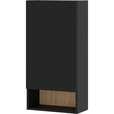 Armoire suspendue ADI 50 au-dessus de la machine à laver, noire (1/3)