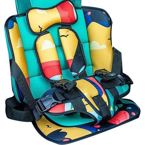 Siège bébé portable en voiture, coussin de sécurité respirant, matelas d'assise pour enfants de moins de 12 ans, motif ciel étoilé et lapin (1/4)