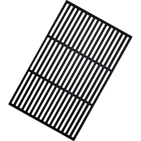 Jiubiaz Gusseisen Grillrost 41,5 × 27,5 cm – Emaillierter Grillrost für Holzkohlegrill, Gasgrill & Backofen, Robustes BBQ Zubehör, Schwarz