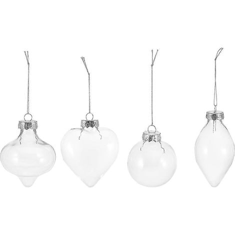 Lot de 4 boules transparentes décoratives pour crèche, sapin de Noël, incassables. (1/5)