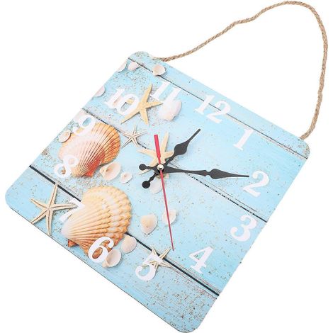 Horloge murale vintage avec cordon de suspension, horloge de salon de style scandinave, 25x25 cm, facile à installer, 1 pièce. (1/5)