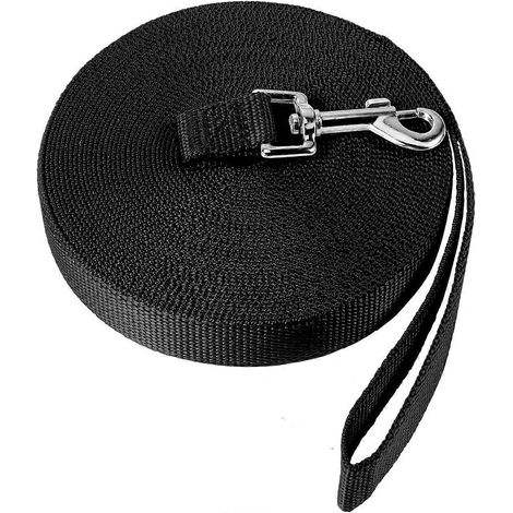 Laisse pour chien de 20/30 m, longue laisse d'éducation avec poignée pour chiens de petite et grande taille, noire (1/4)