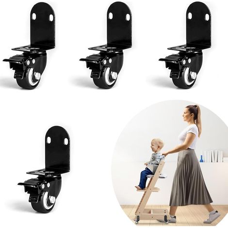 4-Rad-Zubehör mit Sicherheitsverriegelungen für den Tripp Trapp Hochstuhl, 360°-Drehung, macht den Tripp Trapp Stuhl mobil (1/5)