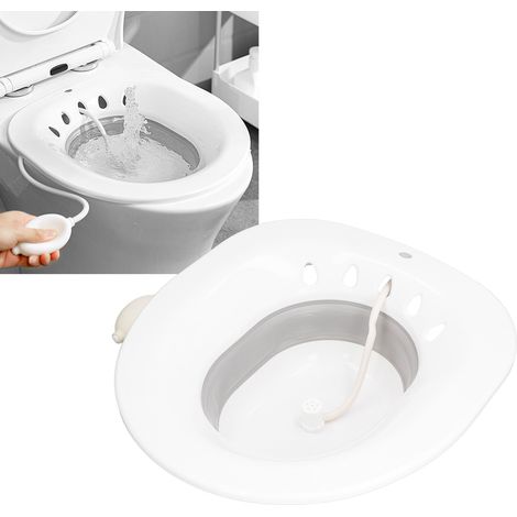 Bidet sans position accroupie, baignoire de siège lavable, soins intimes, bassin de toilette à trempage et à vapeur, baignoire de siège pliable avec bidet, gris. (1/5)
