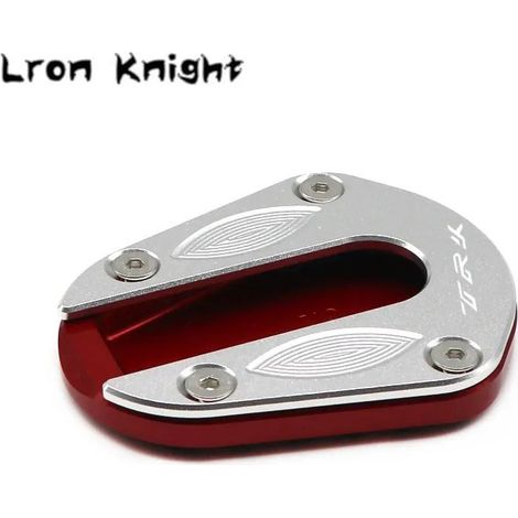 (Rouge) Compatible avec les motos Benelli TRK502, TRK502X et TRK 502 502X : béquille latérale CNC, extension et support pour une meilleure stabilité. (1/4)