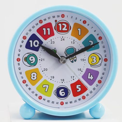 Kinderwecker Digital, Kinder Digital Wecker Ohne Ticken, Kinderwecker Ohne Ticken für Schulkinder Mädchen Jungen (Blau)