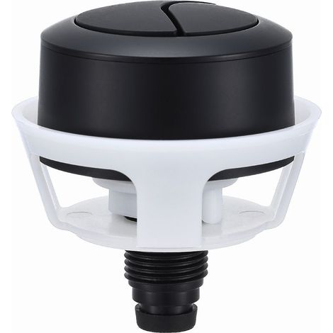 Bouton de chasse d'eau de rechange, noir bouton poussoir à tête ronde, système de chasse d'eau à double bouton (1/5)
