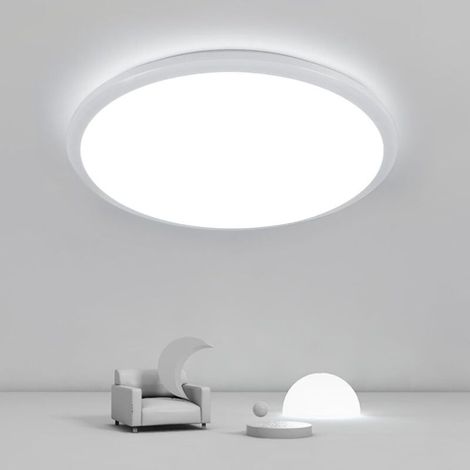 24W Plafonnier LED, 30cm Lampe Plafond 2400LM Imperméable IP44 Lampe de Plafond LED Moderne Rond 6000K Applicable à Salle de Bain, Chambre, Cuisine, Salon, Balcon (1/5)