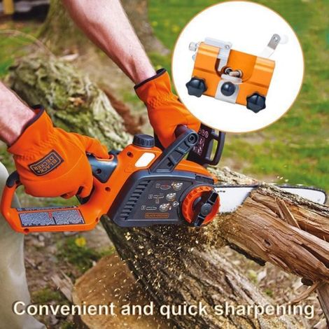 Affûteuse de Chaîne de Tronçonneuse - - Kit d'Affûtage - Couleur Orange - Portable - Durable (1/4)