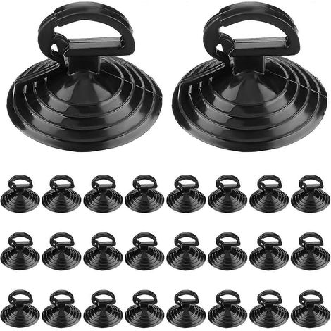Lot de 24 ventouses noires en PVC pour accessoires automobiles, forte adhérence universelle pour vitres et rétroviseurs, idéales pour pare-soleil, décorations et projets DIY (1/5)