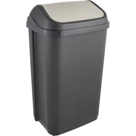 Poubelle avec couvercle basculant, 50 l, Swantje, Gris Graphite (1/5)