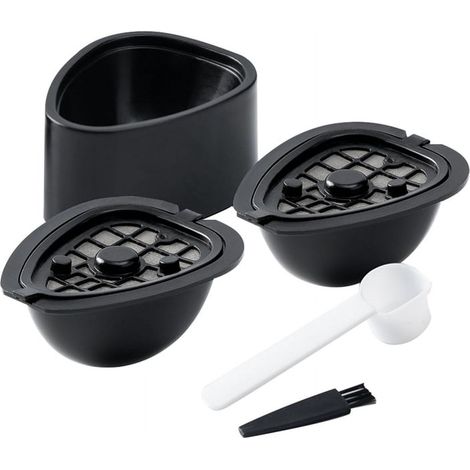 Capsule Café Réutilisable - Filtre à Dosette pour Machine NESTLE ST 9662.62 - Compatible Café en Poudre et Thé - 2 Pièces avec Remplisseur et Brosse (1/5)