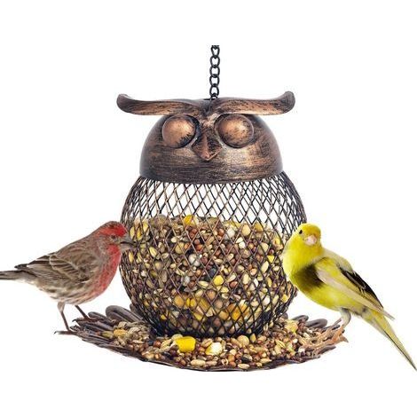 Mangeoire à oiseaux vintage en maille métallique – Lanterne suspendue pour jardin et cour – Décoration extérieure élégante (1/5)