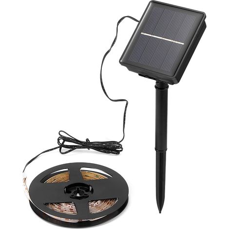 Bande LED de 3 m Guirlande lumineuse solaire d Étanche IP65 2 modes Alimentation solaire 90 LED mode contrôle intelligent lumière (1/5)