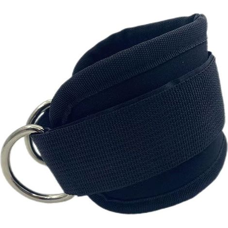 Correas de tobillo para fitness, correas para entrenamiento muscular de piernas, accesorios para máquinas de poleas para entrenar los glúteos, dos unidades, color negro. (1/4)