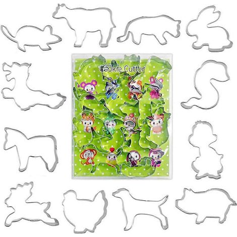 Set mit 12 Ausstechformen aus Edelstahl, chinesische Tierkreiszeichen-Serie