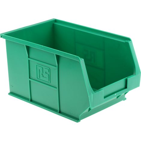 Bac de rangement RS PRO Vert en PP, 130mm x 150mm x 240mm ( Prix pour Paquet de 5 ) (1/5)
